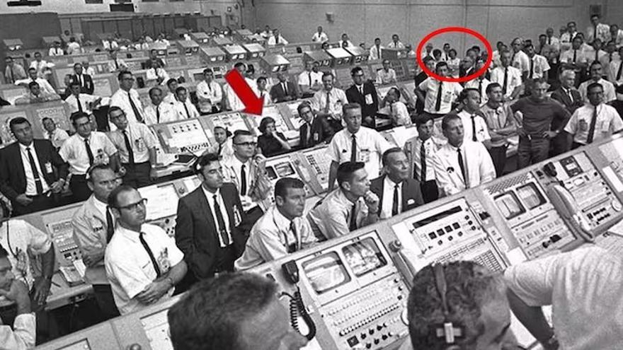 Were there any women in the Apollo 11 launch room?