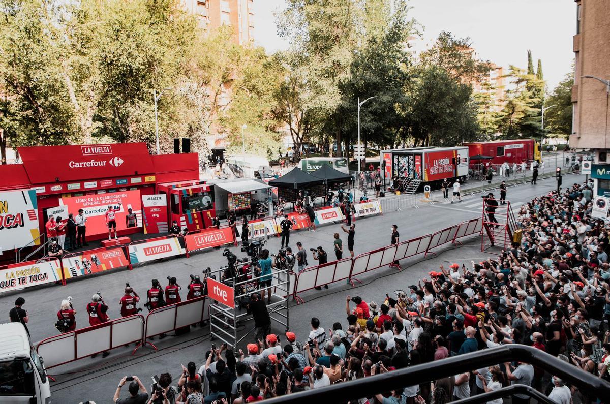 El podio de la Vuelta, en Albacete.