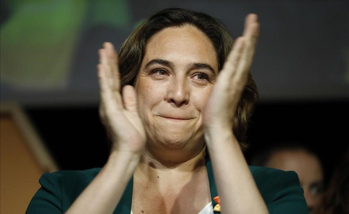 Ada Colau, durante la noche electoral del 26-M. Ada Colau, durante la noche electoral del 26-M.