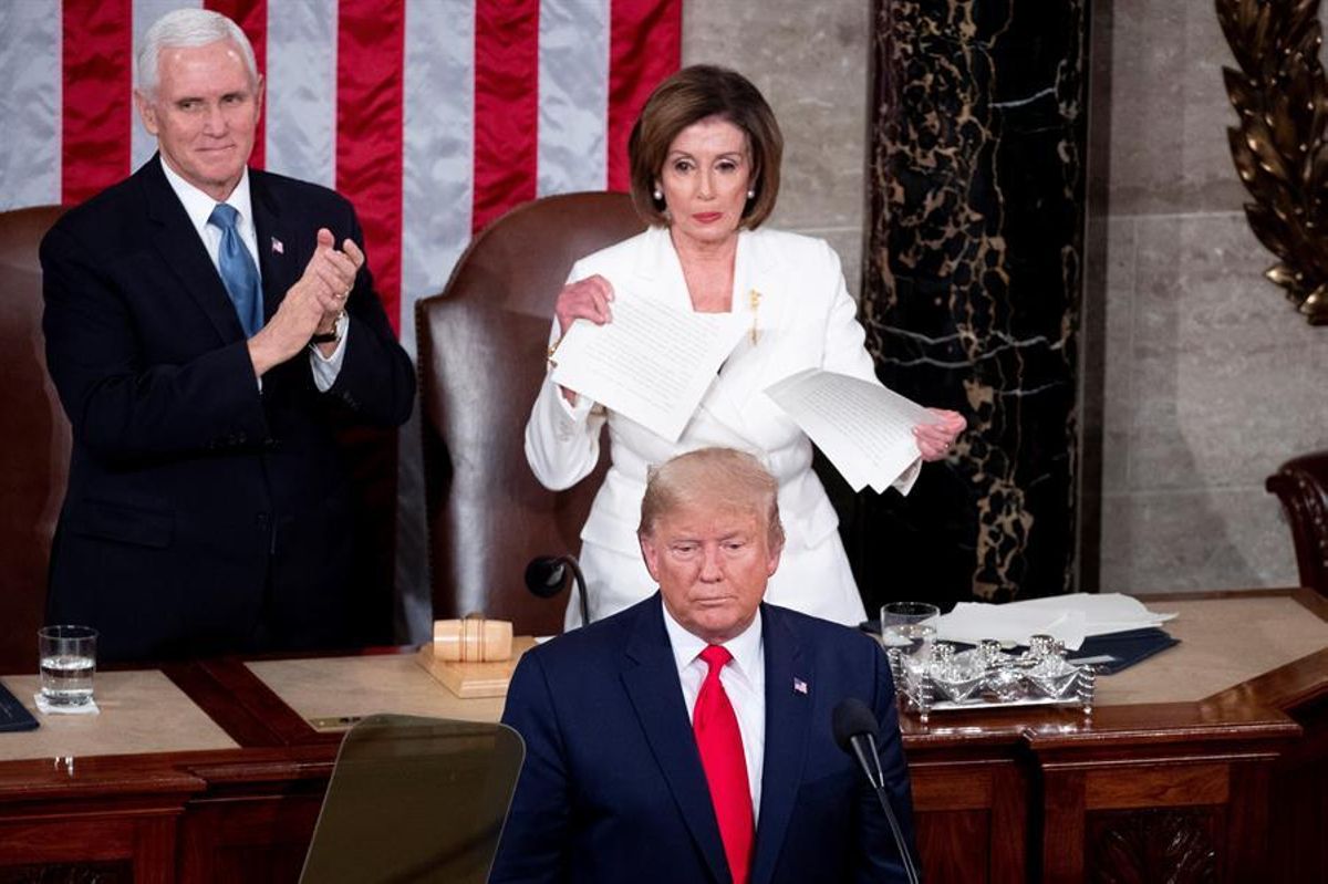 Donald Trump, en su último discurso sobre el Estado de la Unión en Washington. Donald Trump, en su último discurso sobre el Estado de la Unión en Washington.