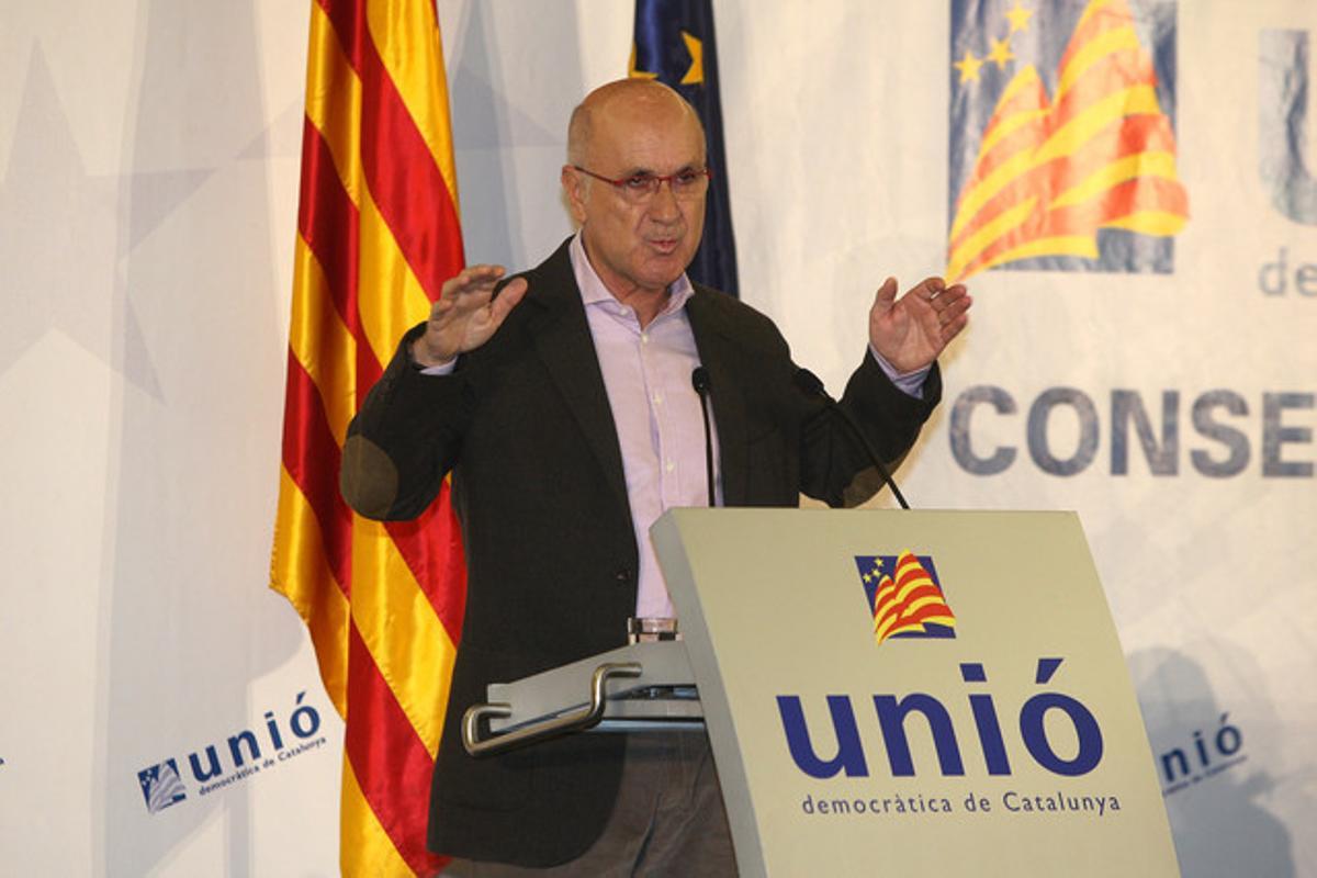 Josep Antoni Duran Lleida, en un acto político en Barcelona el 15 de diciembre del 2012.