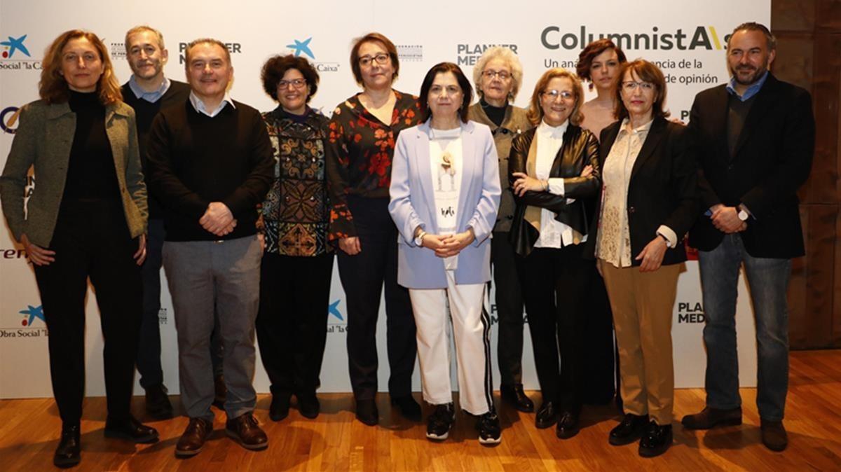 Presentación del informe sobre la presencia de la mujer en el periodismo de opinión, este martes en Madrid.