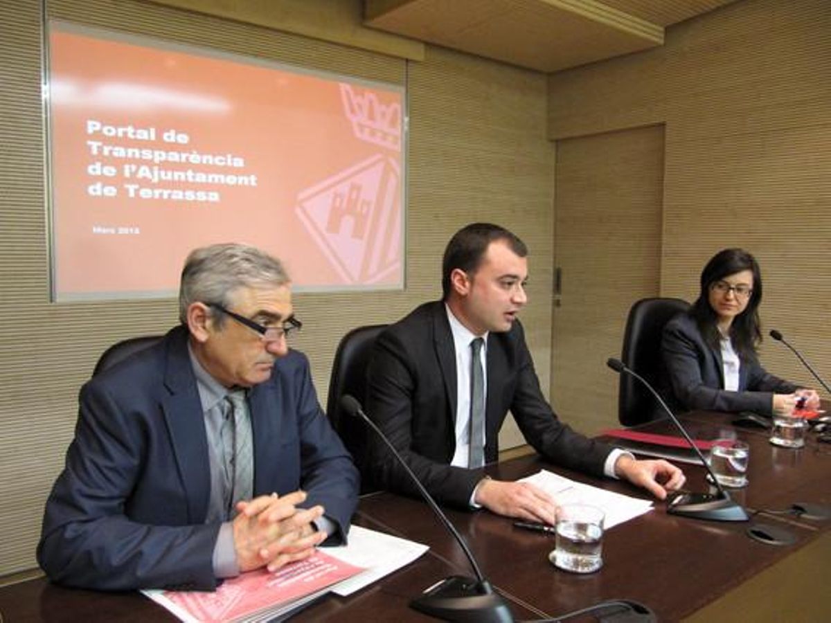 El alcalde de Terrassa, Jordi Ballart, este viernes durante la presentació del Portal de Transparencia. El alcalde de Terrassa, Jordi Ballart, este viernes durante la presentació del Portal de Transparencia.