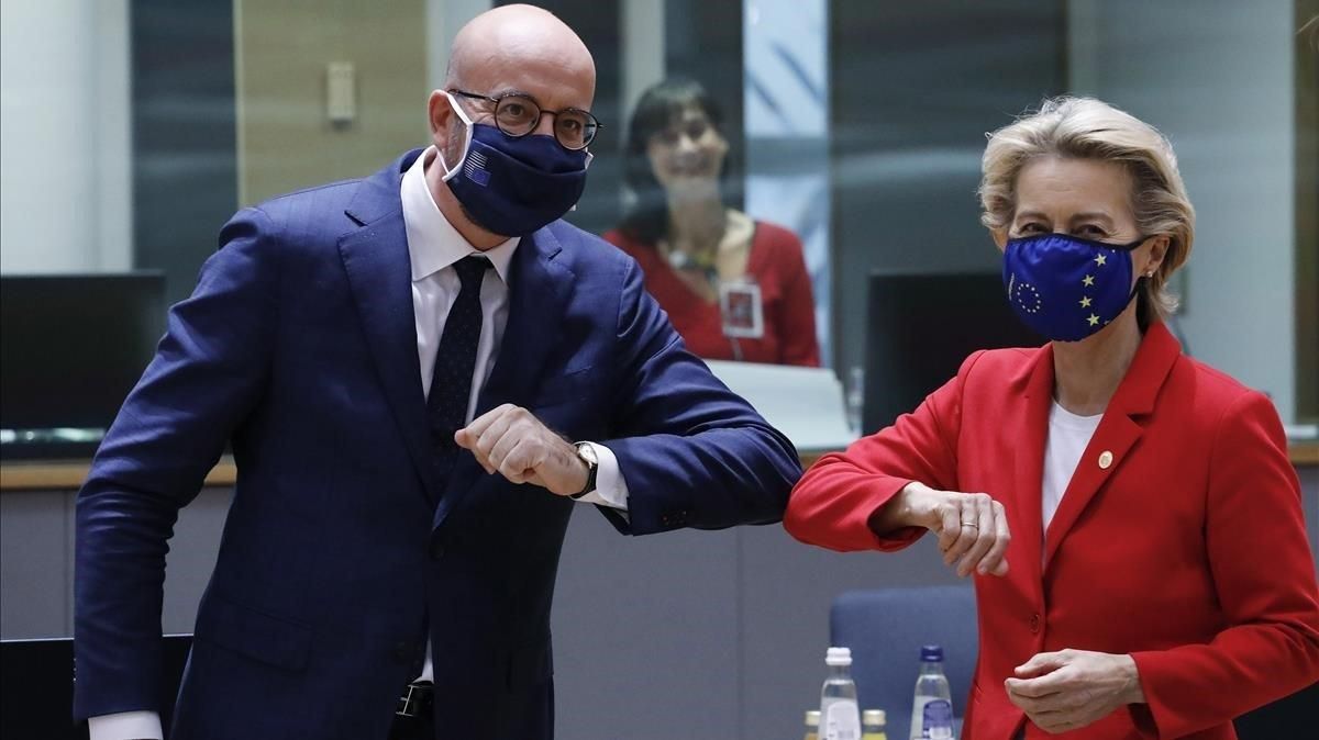 Charles Michel y Ursula von der Leyen en el inicio de la cumbre extraordinaria en Bruselas, el pasado 1 de octubre. Charles Michel y Ursula von der Leyen en el inicio de la cumbre extraordinaria en Bruselas, el pasado 1 de octubre.