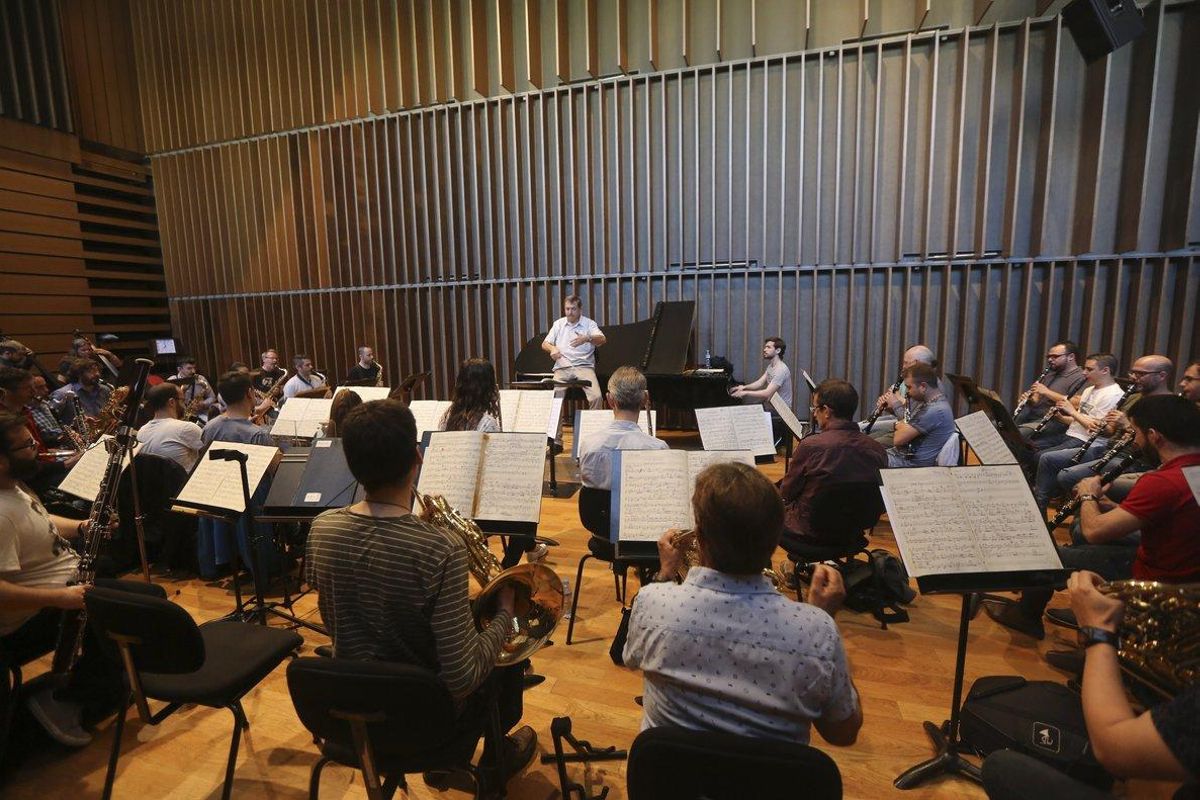 Ensayo de la Banda Municipal de Barcelona, en una imagen de archivo. Ensayo de la Banda Municipal de Barcelona, en una imagen de archivo.