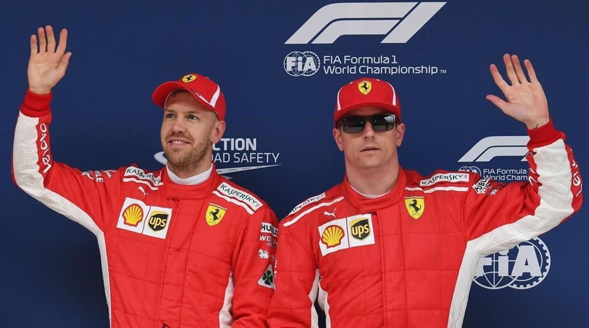 Sebastian Vettel y Kimi Raikkonen, dominadores hoy de la ’pole’ en los últimos ensayos del GP de China.