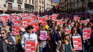 Manifestación convocada en varias localidades de la España Vaciada, en Teruel, en una imagen de archivo. 