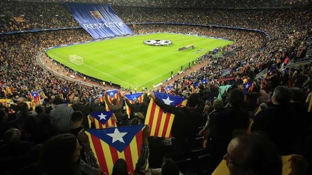 Imagen del Camp Nou en el partido frente al Bate Borisov. Imagen del Camp Nou en el partido frente al Bate Borisov.