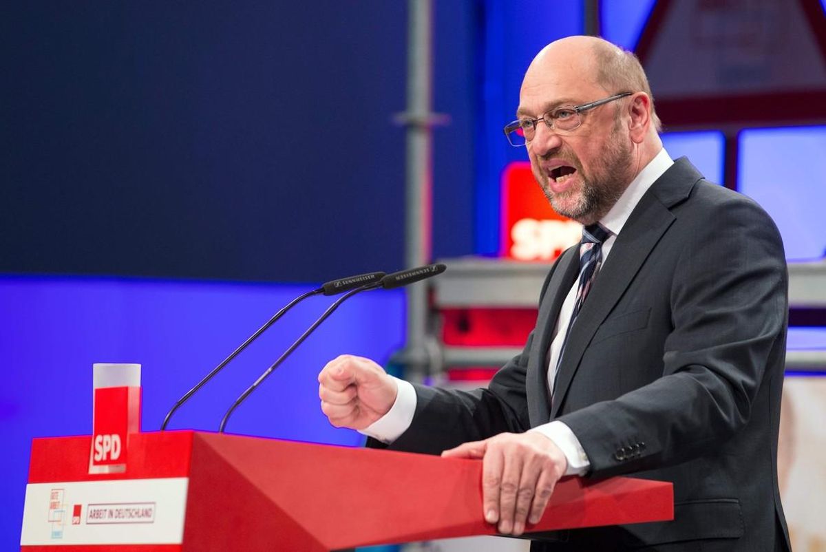 Martin Schulz, en Bielefeld. Martin Schulz, en Bielefeld.