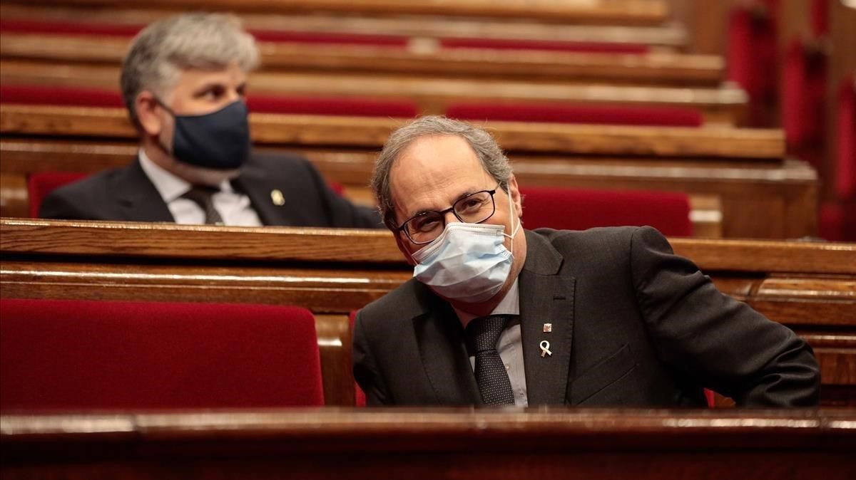 Quim Torra, en el Parlament. Quim Torra, en el Parlament.