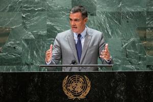 El presidente del Gobierno, Pedro Sánchez, se ha dirigido a la Asamblea General de Naciones Unidas, en Nueva York, y ha asegurado: Sin duda la democracia está amenazada.