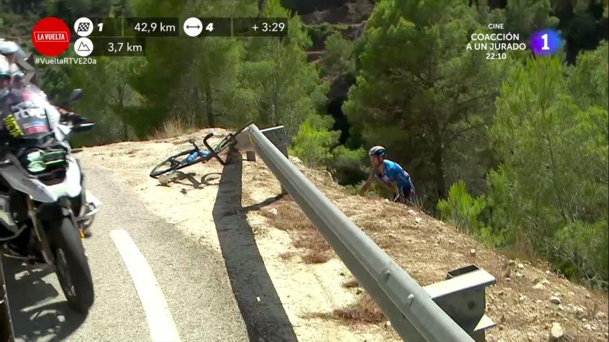 Alejandro Valverde, en su caída.
