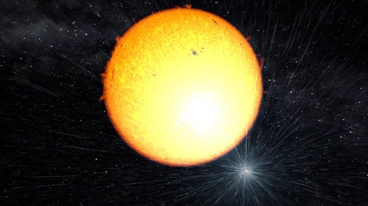 Ilustración de la estrella de neutrones masiva PSR J2215+5135