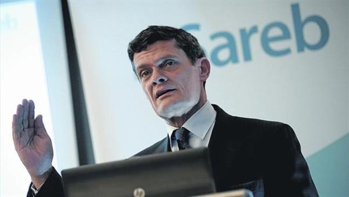 Jaime Echegoyen, presidente de Sareb, durante una rueda de prensa de la entidad. Jaime Echegoyen, presidente de Sareb, durante una rueda de prensa de la entidad.