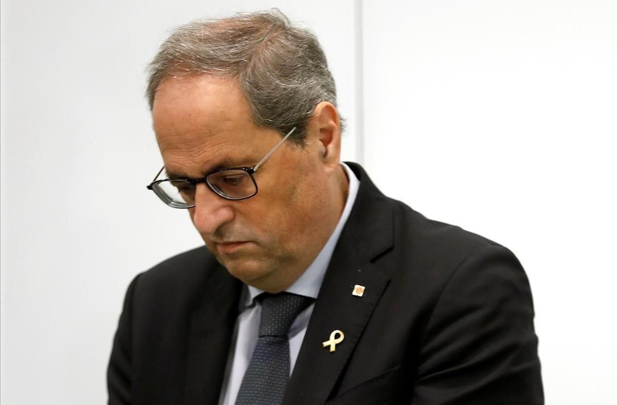 Quim Torra, este viernes, en Barcelona, en una visita a la Agència de Ciberseguretat de Catalunya. Quim Torra, este viernes, en Barcelona, en una visita a la Agència de Ciberseguretat de Catalunya.