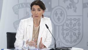 La titular de Justicia, Pilar Llop, durante la rueda de prensa posterior al Consejo de Ministros de este 13 de septiembre de 2022, en la Moncloa.
