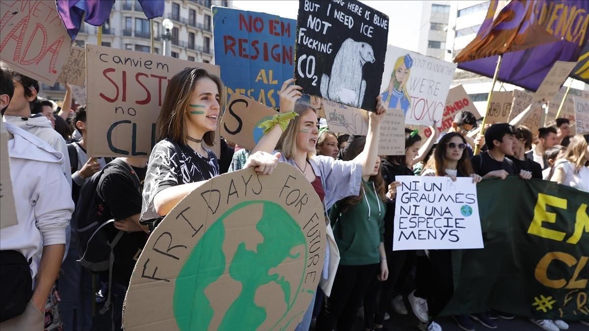 Manifestacion Fridays for Future en Barcelona, en Marzo. Manifestacion Fridays for Future en Barcelona, en Marzo.