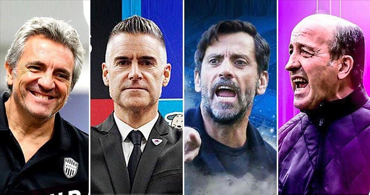 Lillo (Vissel Kobe), Carreras (Sagan Tosu), Quique (Shanghai Shenhua) y Lotina (Cerezo Osaka). Lillo (Vissel Kobe), Carreras (Sagan Tosu), Quique (Shanghai Shenhua) y Lotina (Cerezo Osaka).