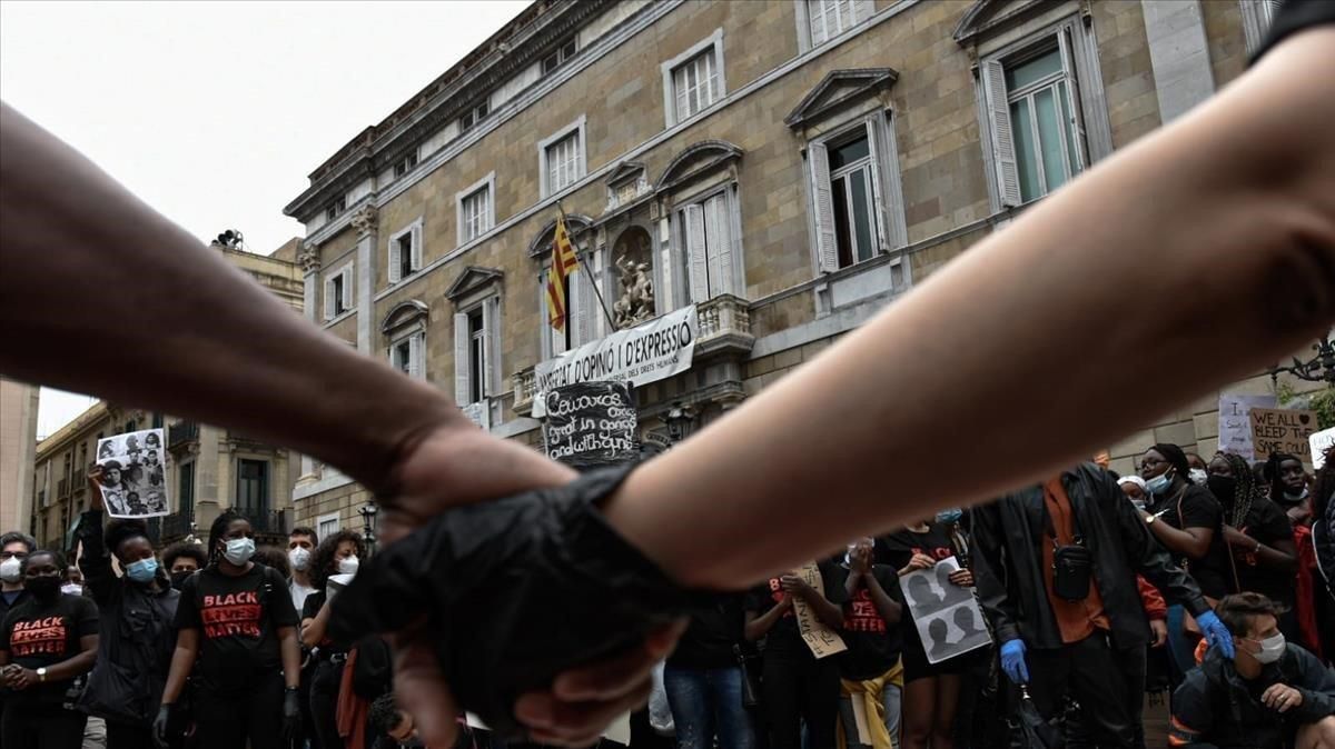 Detalle de la protesta ’Black Lives Matter’. Detalle de la protesta ’Black Lives Matter’.