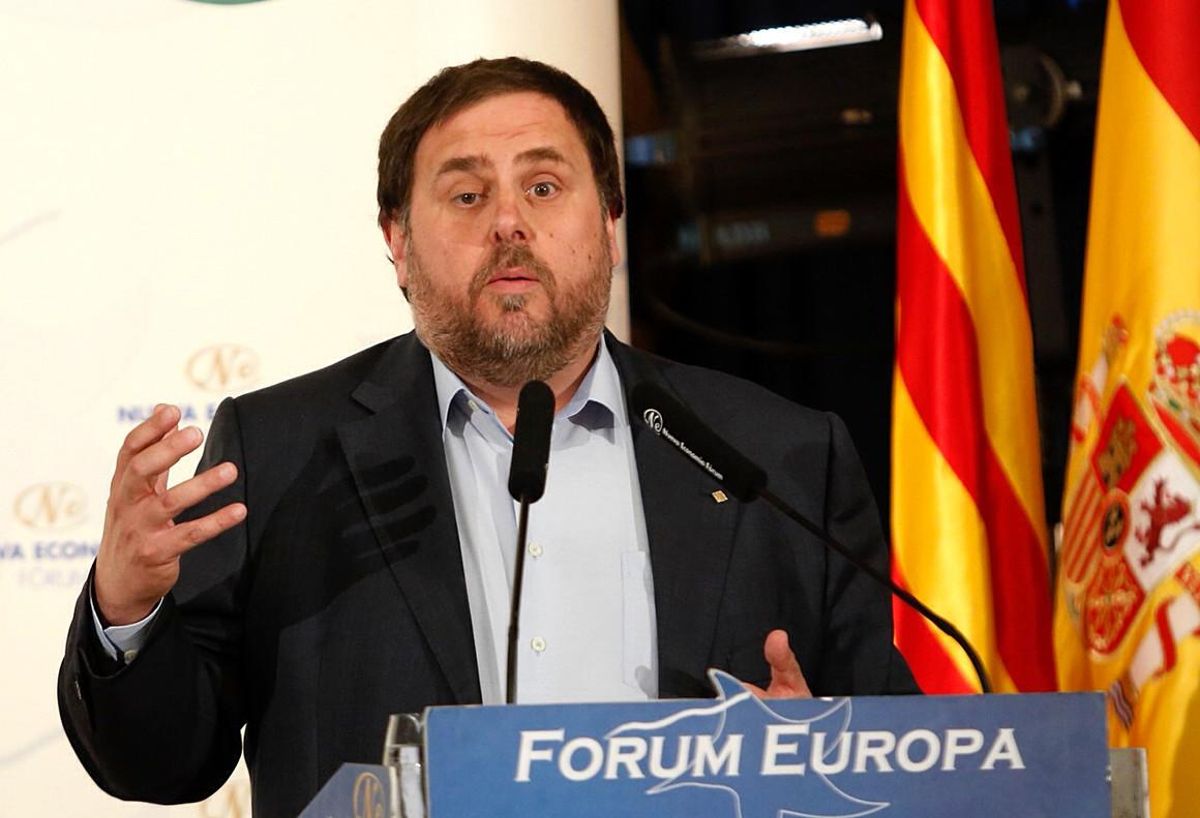 Oriol Junqueras, en el desayuno informativo Forum Europa, hoy, en Madrid. Oriol Junqueras, en el desayuno informativo Forum Europa, hoy, en Madrid.