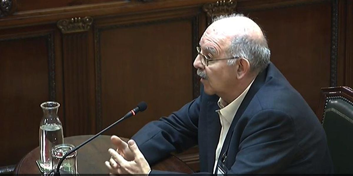 Joan Badia, durante su declaración como testigo en el juicio del Supremo contra los líderes del ’procés’. Joan Badia, durante su declaración como testigo en el juicio del Supremo contra los líderes del ’procés’.