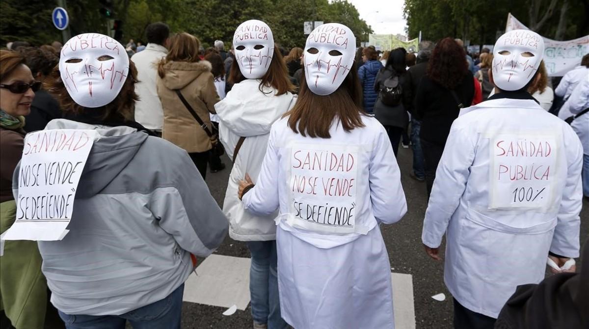 Manifestación contra los recortes en Sanidad, en Madrid. Manifestación contra los recortes en Sanidad, en Madrid.