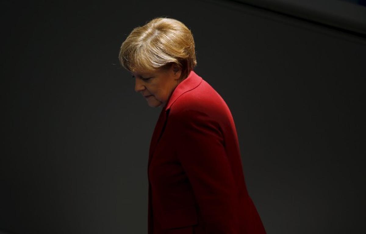 La canciller Angela Merkel ha sido uno de los miembros del Eurogrupo más duros con Grecia. En esta fotografía, se dirige a una reunión oficial en el Bundestag de Berlín.