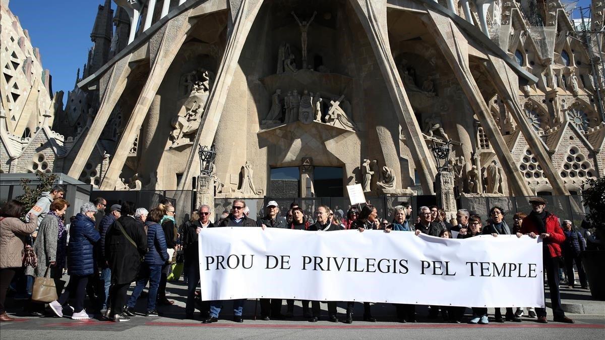 Manifestación de vecinos de la Sagrada Família.