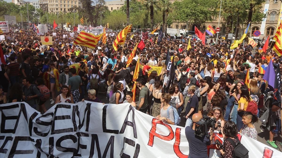Manifestación de estudiantes en abril del 2018. Manifestación de estudiantes en abril del 2018.
