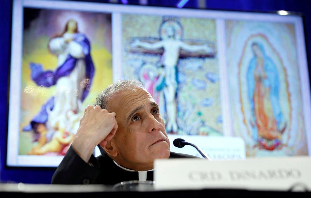 Cardinal Daniel DiNardo president of the U S Conference of Catholic Bishops looks up while holding a news conference at the USCCB general assembly in Baltimore Maryland U S REUTERS Kevin Lamarque Cardinal Daniel DiNardo president of the U S Conference of Catholic Bishops looks up while holding a news conference at the USCCB general assembly in Baltimore Maryland U S REUTERS Kevin Lamarque