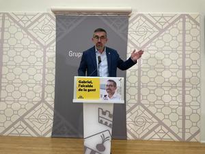 Gabriel Fernàndez (ERC) durante la rueda de prensa el martes 21 de marzo