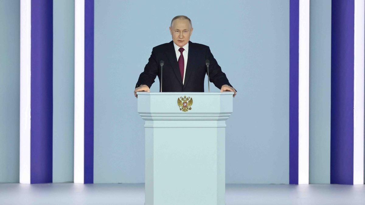 Putin ofrece su discurso anual poco días antes del primer aniversario de la invasión a Ucrania.