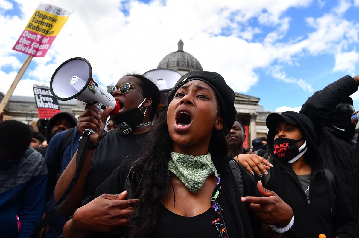 La activista de Black Lives Matter Sasha Johnson, durante una protesta en Londres el pasado 13 de junio. La activista de Black Lives Matter Sasha Johnson, durante una protesta en Londres el pasado 13 de junio.