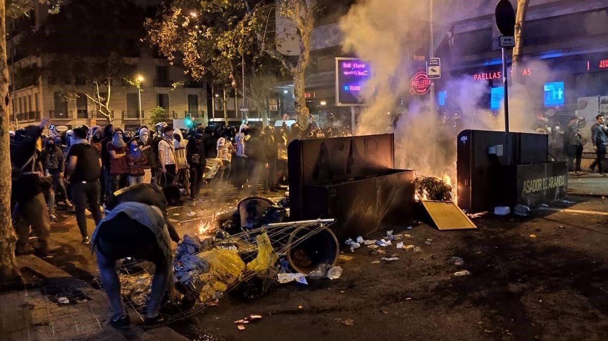 Incidentes en el centro de Barcelona, el pasado mes de octubre. Incidentes en el centro de Barcelona, el pasado mes de octubre.