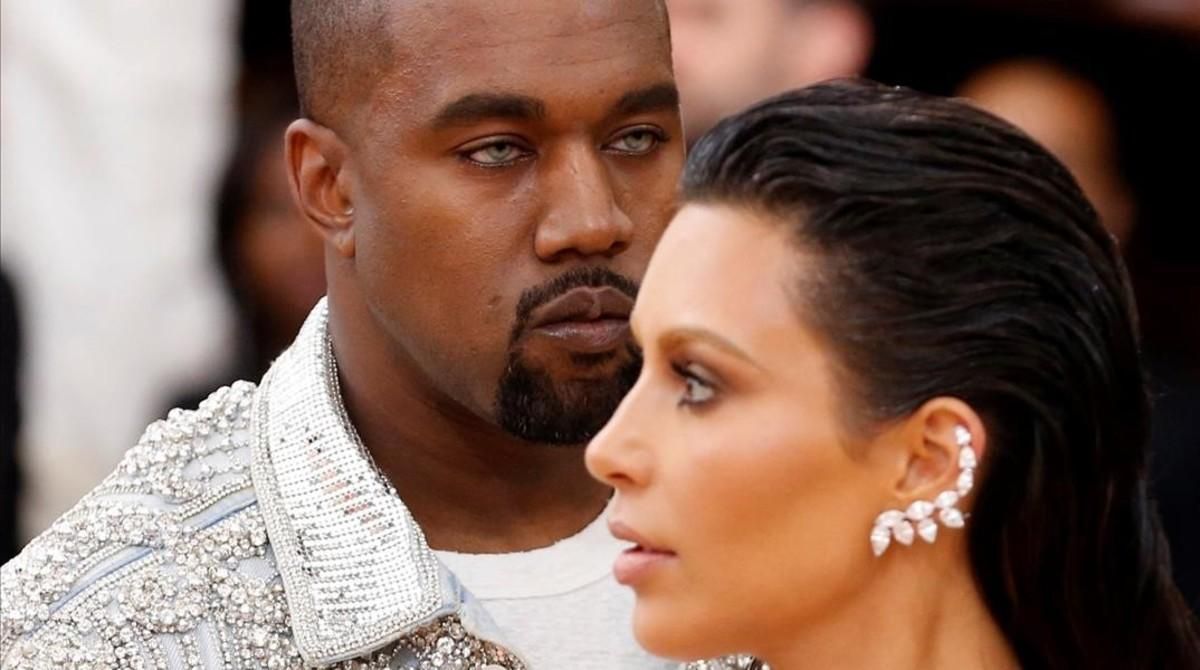 Kanye West y Kim Kardashian. Kanye West y Kim Kardashian.