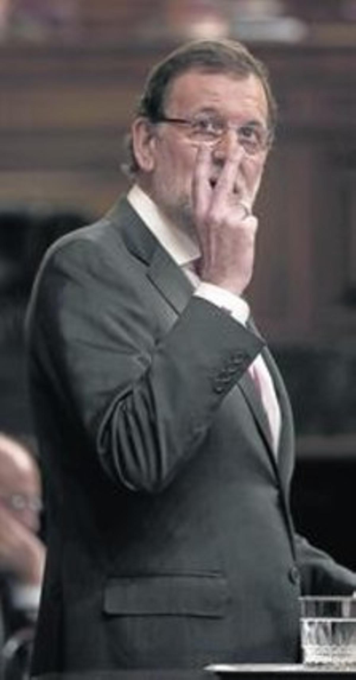 Mariano Rajoy, ayer, durante su intervención en el Congreso.