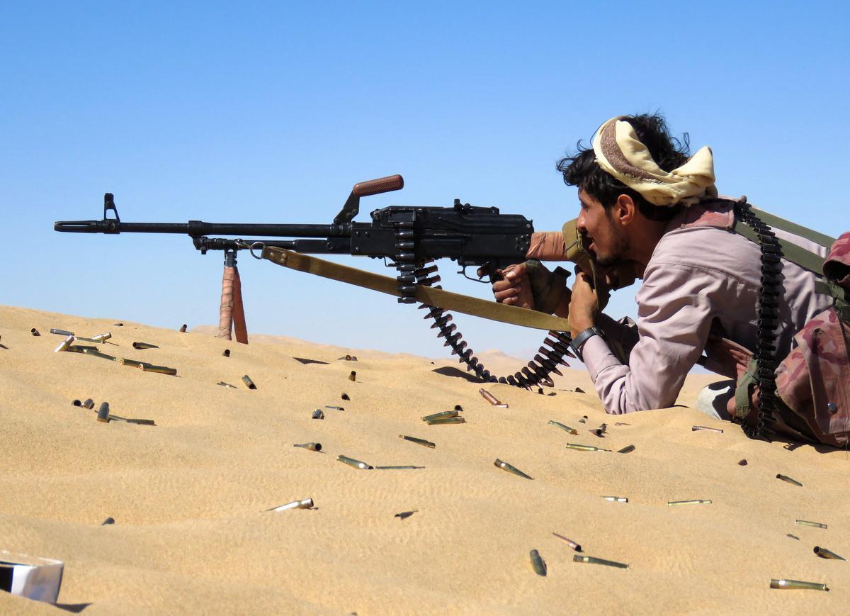 Un combatiente en la región yemení de al-Jawba