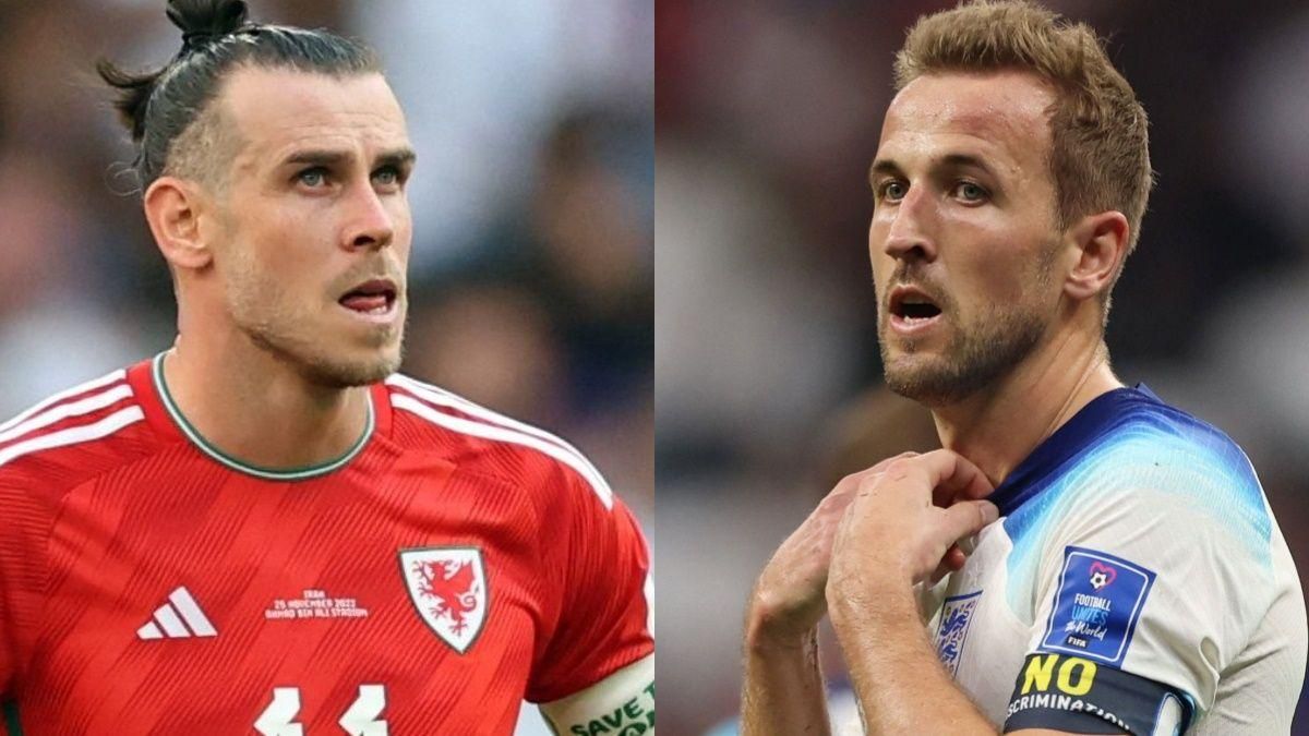Bale y Kane, capitanes de la selección galesa e inglesa, respectivamente. Bale y Kane, capitanes de la selección galesa e inglesa, respectivamente.