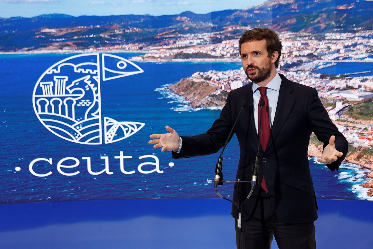 Pablo Casado, presidente del PP, durante unas reciente intervención pública. Pablo Casado, presidente del PP, durante unas reciente intervención pública.