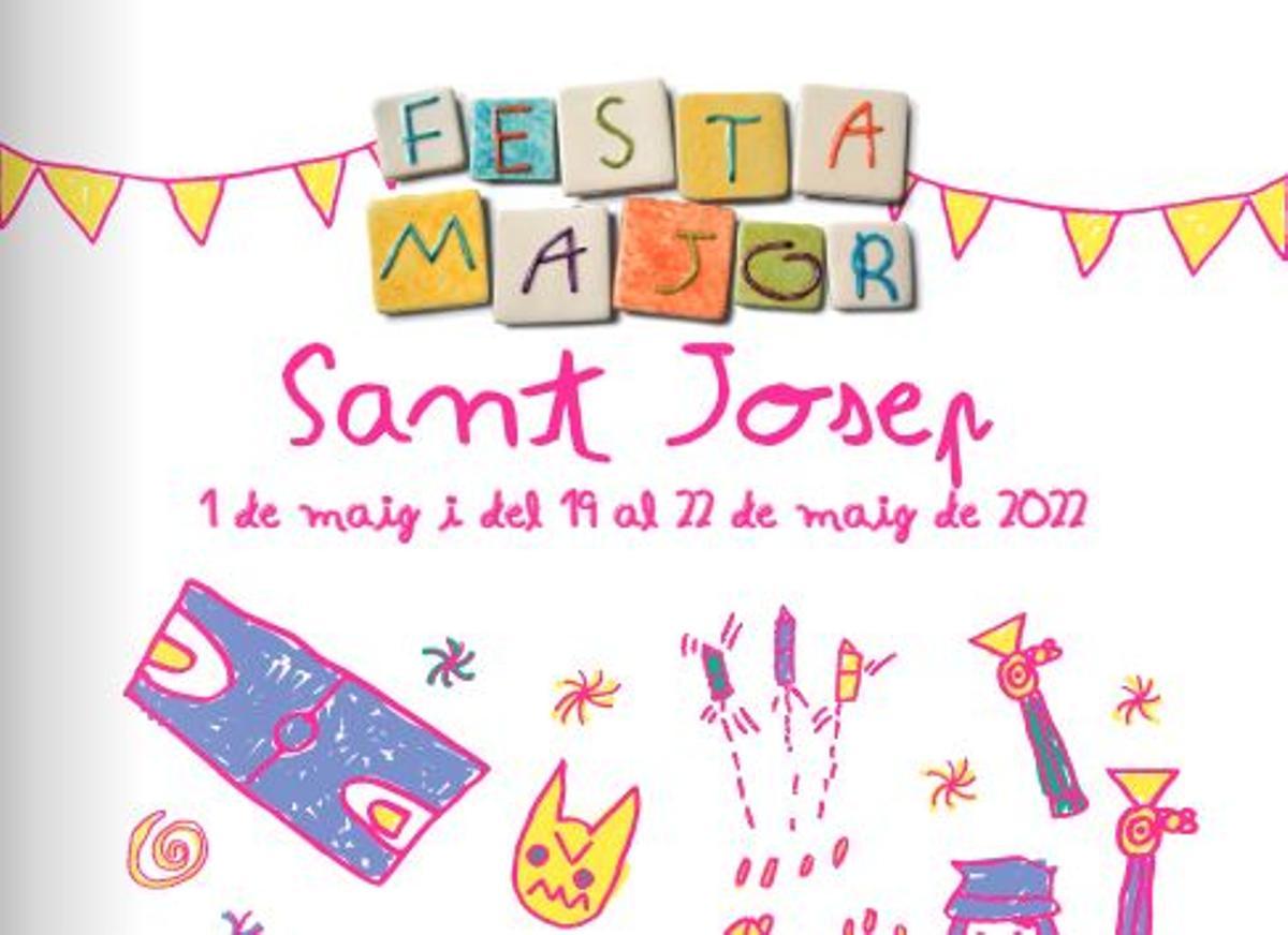 Cartel de la Fiesta Mayor de Sant Josep, barrio de L’Hospitalet de Llobregat.