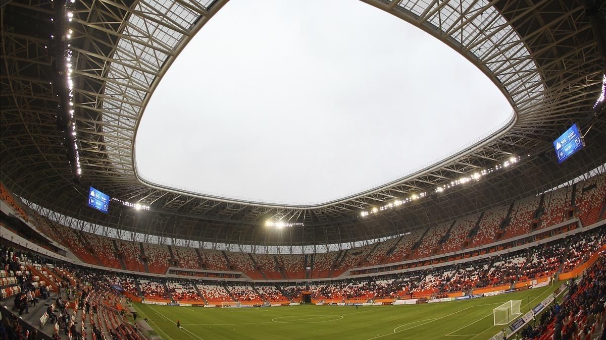 Uno de los estadios sede del Mundial ruso 2018, el de Saransk. Uno de los estadios sede del Mundial ruso 2018, el de Saransk.