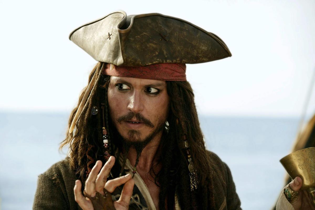 Johnny Depp interpretando a Jack Sparrow en ’Piratas del Caribe’