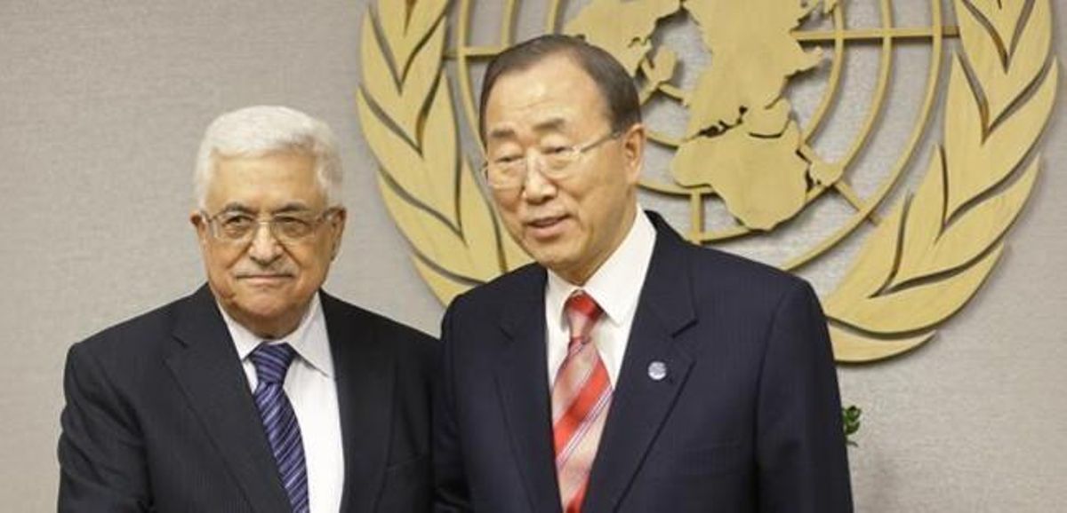 Mahmud Abbás con el secretario general de la ONU, Ban Ki-moon. Mahmud Abbás con el secretario general de la ONU, Ban Ki-moon.