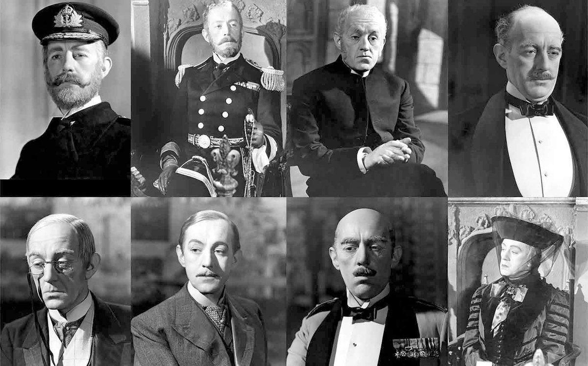 Los ocho personajes de Alec Guinness en ’Ocho sentencias de muerte’.