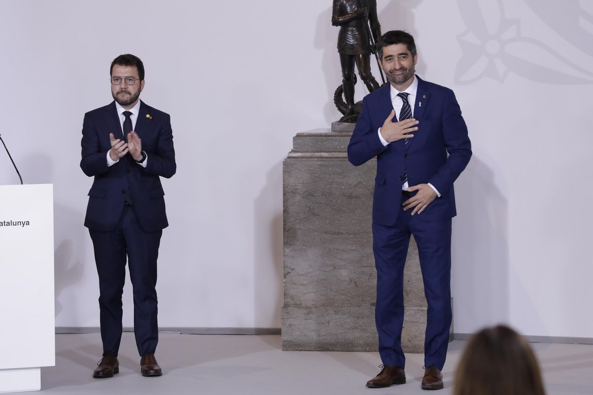 Pere Aragonès y Jordi Puigneró. Pere Aragonès y Jordi Puigneró.