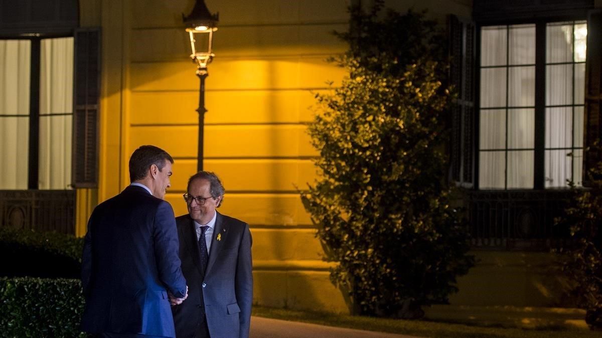 Encuentro en el Palau de Pedralbes entre Torra y Sánchez. Encuentro en el Palau de Pedralbes entre Torra y Sánchez.