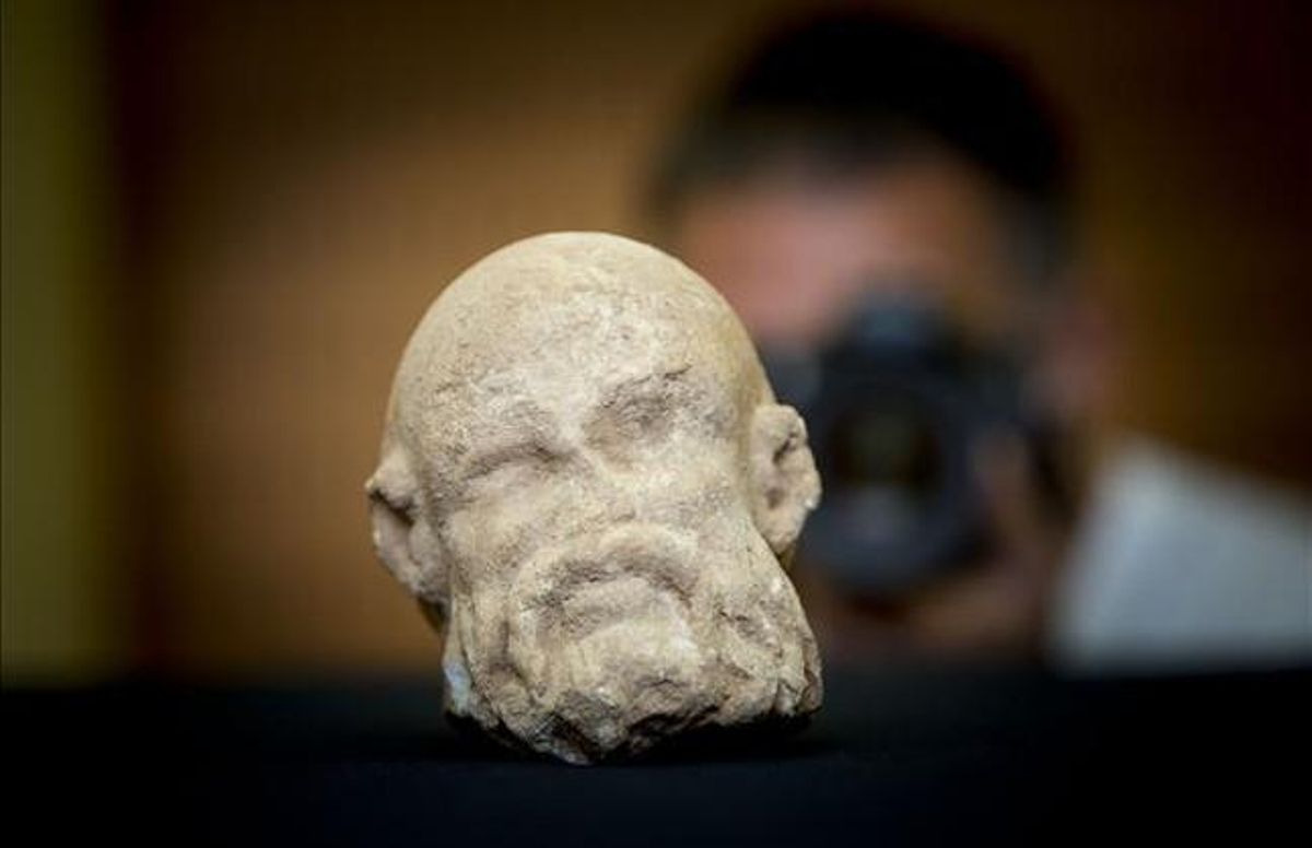 La cabeza de mármol romana hallada en La Sagrera. La cabeza de mármol romana hallada en La Sagrera.