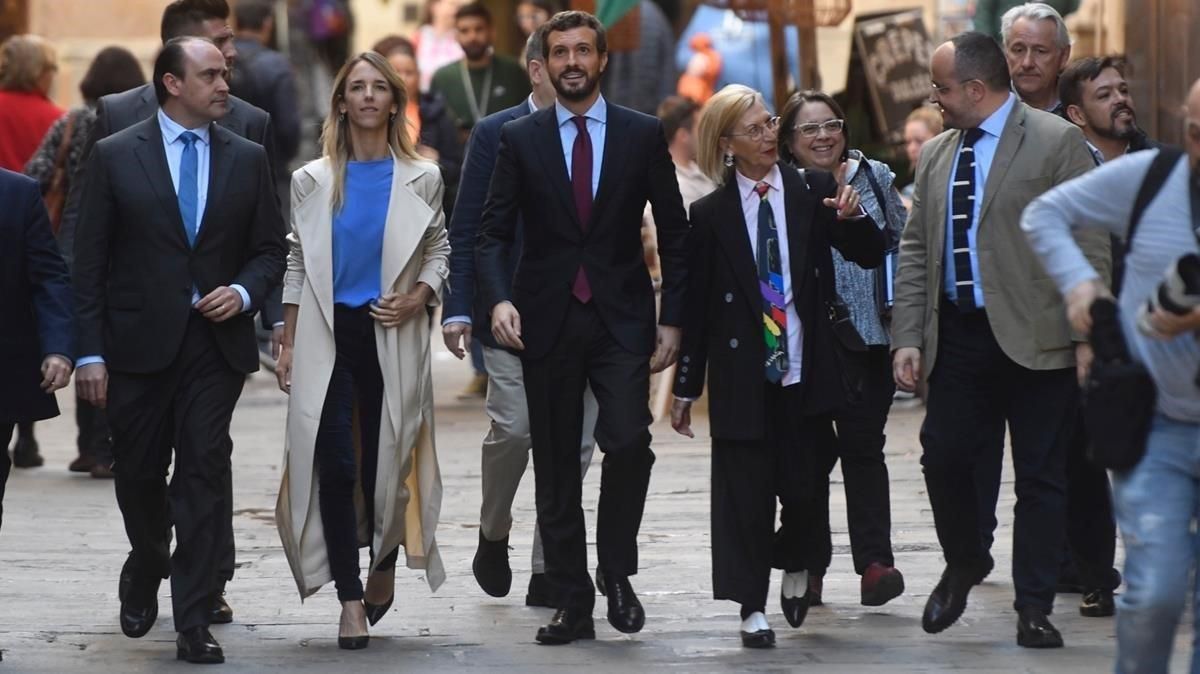 Pablo Casado, Cayetana Álvarez de Toledo y Rosa Diez antes del acto PP en el salon del Tinell Pablo Casado, Cayetana Álvarez de Toledo y Rosa Diez antes del acto PP en el salon del Tinell