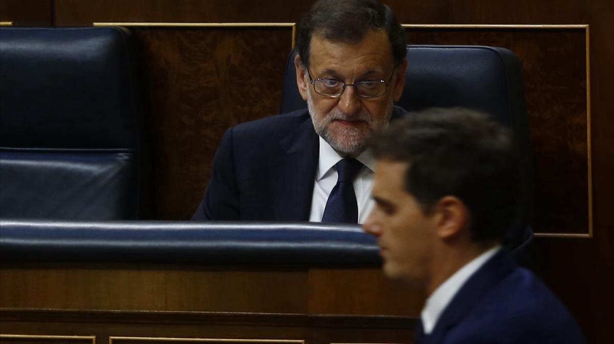 Albert Rivera y Mariano Rajoy, en el Congreso