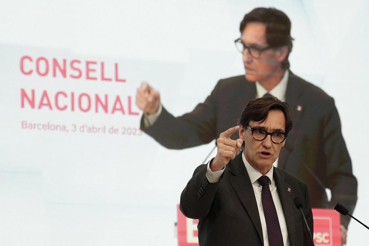 El líder del PSC, Salvador Illa, en un consejo nacional de su partido El líder del PSC, Salvador Illa, en un consejo nacional de su partido